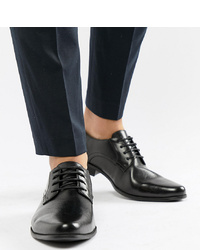 ASOS DESIGN Wide Fit Derby Shoes In Black Faux Leather
