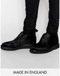 Asos Brand Chukka Boots In Pony Effect Made In England