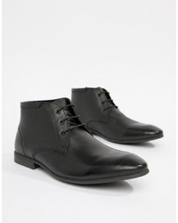 ASOS DESIGN Chukka Boots In Black Leather