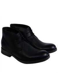 Clarks Goby Hi Black Leather Casual Dress Chukka Boots