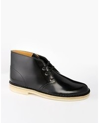 Clarks Originals Leather Desert Boots Black