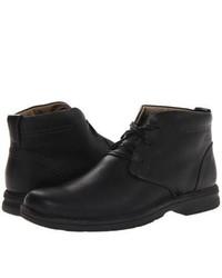 Clarks Senner Ave Lace Up Boots Black Tumbled Leather
