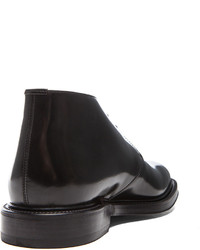 Raf Simons Desert Leather Boots With Leather Sole In Black