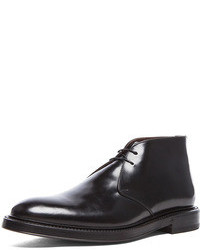 Raf Simons Desert Leather Boots With Leather Sole In Black