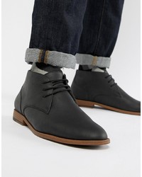 New Look Faux Leather Chukka Boot In Black