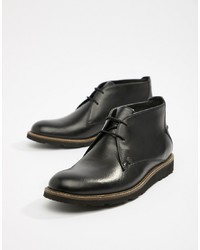 Original Penguin Leather Lace Up Boots In Black