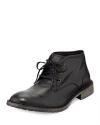 Andrew Marc Leather Lace Up Desert Boot Black