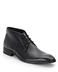 Saks Fifth Avenue BLACK Leather Chukka Boots
