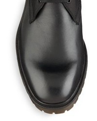Saks Fifth Avenue Troop Out Leather Canvas Desert Boots