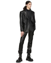 Misbhv Black Faux Leather Blazer