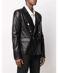 Balmain Double Breasted Leather Jacket