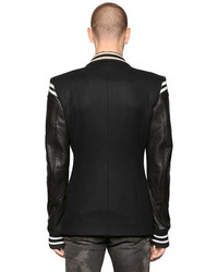 Faith Connexion Double Breasted Wool Leather Jacket
