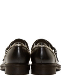 Giuseppe Zanotti Black Zippered Monk Strap Shoes