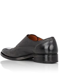 Antonio Maurizi Cap Toe Double Monk Strap Shoes Black Size 7