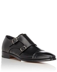 Antonio Maurizi Cap Toe Double Monk Strap Shoes Black Size 8