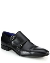 Saks Fifth Avenue Collection Double Monk Strap Leather Shoes