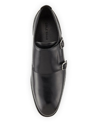 Cole Haan Copley Double Monk Leather Loafer Black