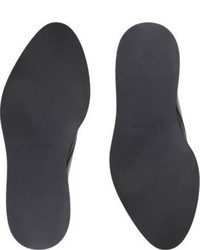 Lanvin Double Buckle Leather Monk Shoes