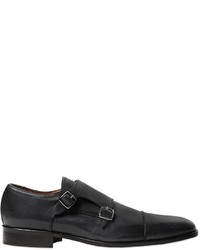 Double Monk Strap Leather Shoes