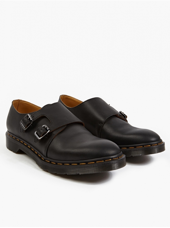Dr. Martens Drmartens Black Leather Jules Double Monk Strap Shoes, $177 ...