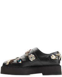 Alexander McQueen Embellished Leather Monk Shoes