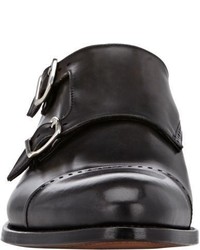 Franceschetti Cap Toe Double Monk Shoes Black