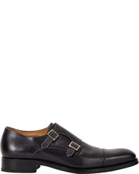 Harris Cap Toe Double Monk Shoes Black Size 7