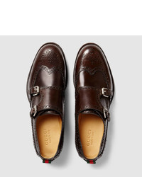 Gucci Leather Monk Strap Shoe