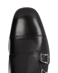 Alexander McQueen Leather Triple Monk Strap Shoes