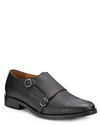 Cole Haan Madison Saffiano Leather Monk Strap Shoes
