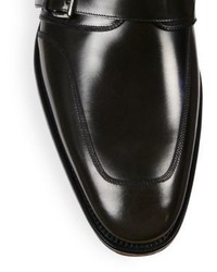 Salvatore Ferragamo Marcelo Monk Strap Leather Shoes
