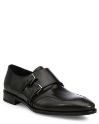 Salvatore Ferragamo Marcelo Monk Strap Leather Shoes