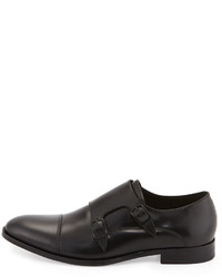 Kenneth Cole Multi T Rack Double Monk Leather Loafer Black