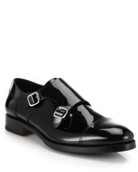 DSQUARED2 Patent Leather Double Buckle Monk Strap Shoes