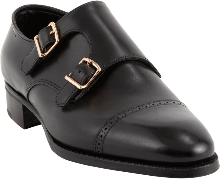 John Lobb Philip Ii Double Monk Shoe Black, $1,795 | Barneys New