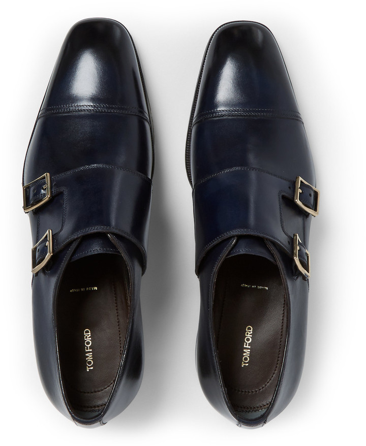 Tom Ford Polished Leather Monk Strap Shoes, $1,890 | MR PORTER | Lookastic