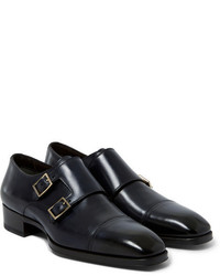 Tom Ford Polished Leather Monk Strap Shoes