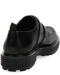 Valentino Punky Chic Double Monk Shoe Black
