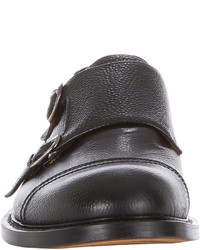 Barneys New York Scotch Grained Double Monk Shoes