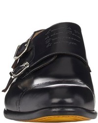 Doucal's Stamped Double Monk Shoes Black