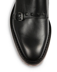 Valentino Studded Leather Double Monk Strap Shoes