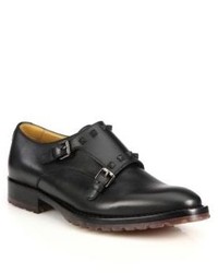 Valentino Studded Leather Double Monk Strap Shoes