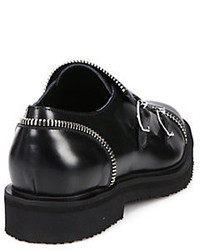 Giuseppe Zanotti Tyson Zippered Leather Monk Strap Shoes