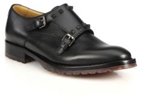 Valentino Studded Leather Double Monk Strap Shoes | Where to buy