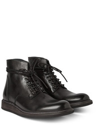 Rick Owens Leather Lace Up Boots