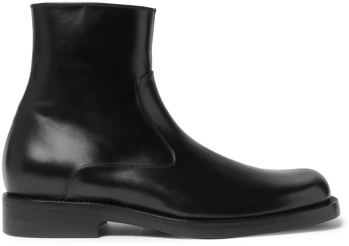 balenciaga black leather boots