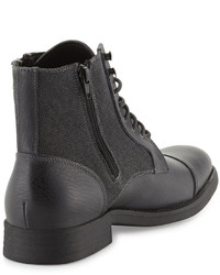 Rw Footwear Edgar Leather Double Zip Boot Black