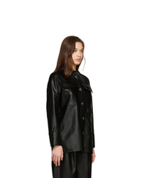Aeron Black Faux Leather Blanche Shirt