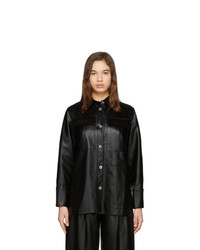 Aeron Black Faux Leather Blanche Shirt
