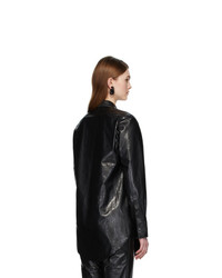 Acne Studios Black Leather Lophi Shirt
